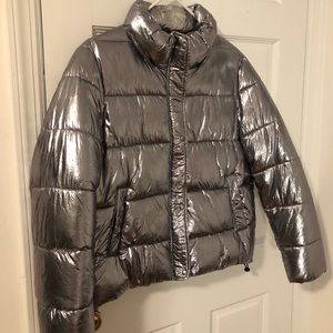 Zara Metallic Puffer Jacket